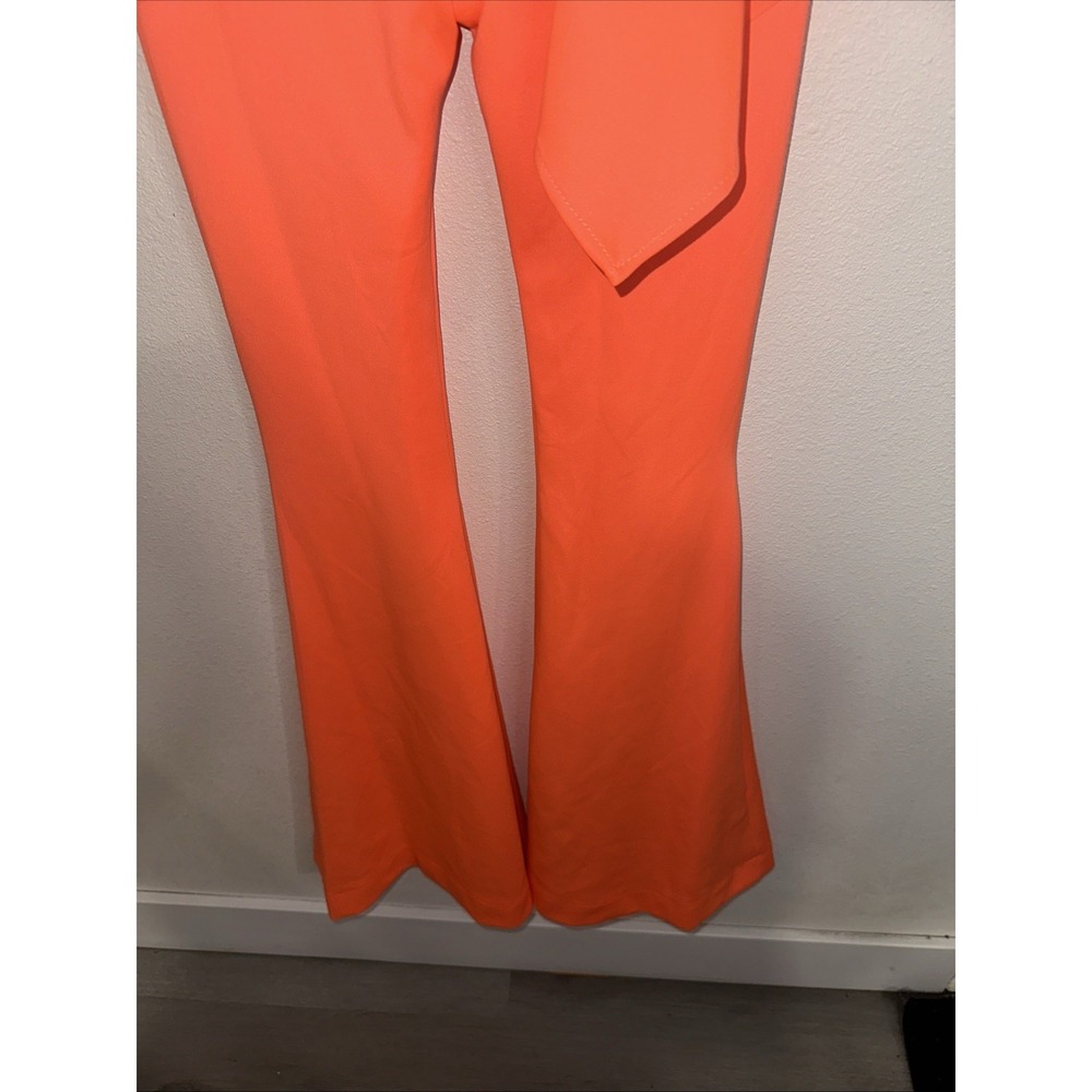 Jonathan Sugar Keyne Halter Neck‎ Jumpsuit Flared Leg Draped Ruffled Detail Sz 6 - Picture 6 of 16